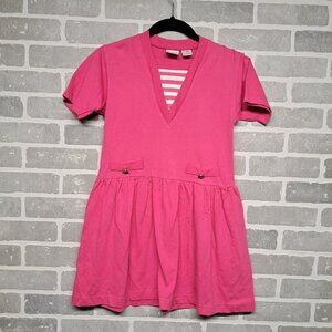 Amie N Alexis Girls Vintage 90s Sailor Buttons Pink Dress‎ Size 10-12